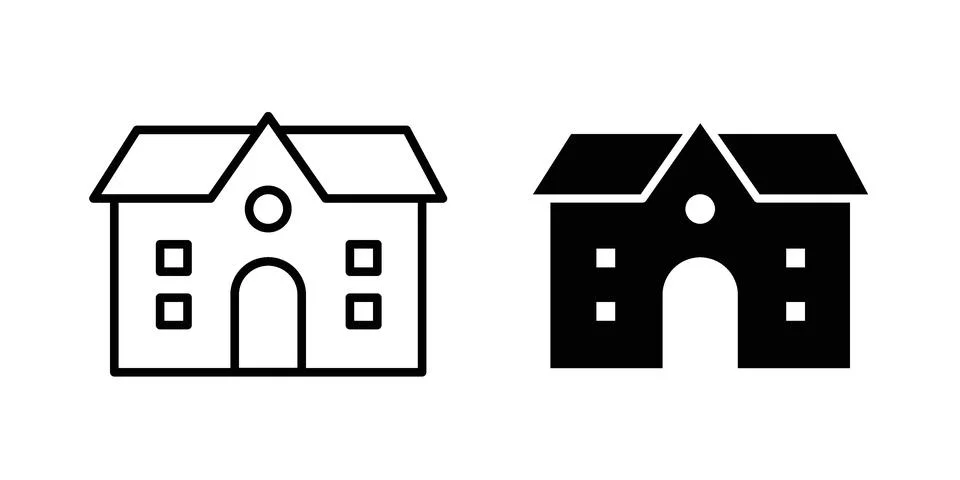 High School icon bundle for website design projects Ilustración de archivo