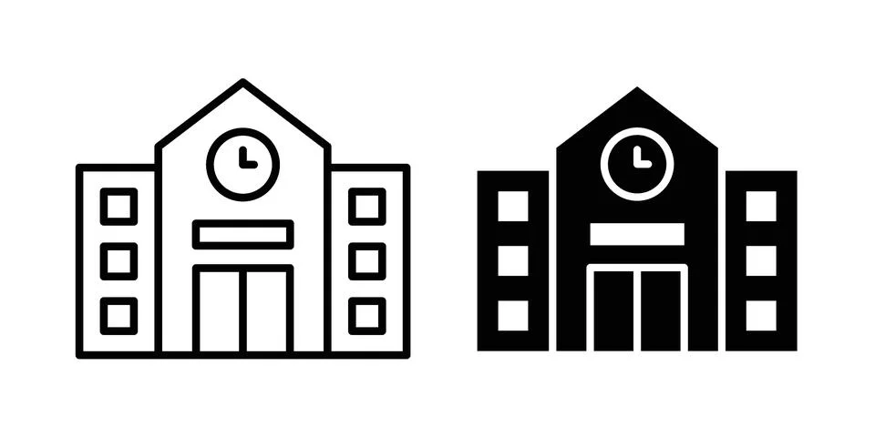 High School icon for web projects Ilustración de archivo