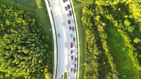 High School Intersection - Follow Road Stock Footage 249396852