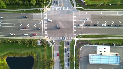 High School Intersection - Pan Forward Stock Footage 249396815
