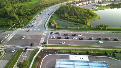 High School Intersection - Pan Left Stock Footage 249396930