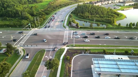 High School Intersection - Pan Right Stock Footage 249396883