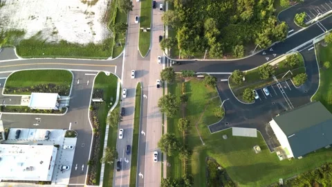 High School Intersection - Tilt Up Stock Footage 249396949