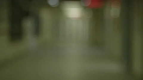 High School Life - rack focus on empty hallway Stock Footage 61356441