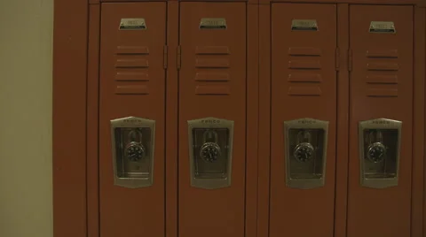 High School Lockers Dolly Stock Footage 55681567