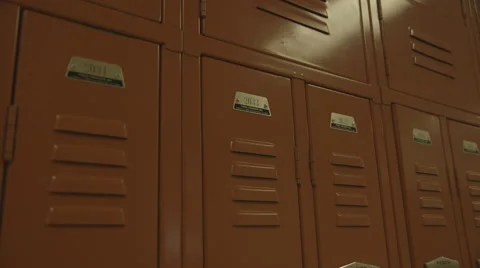 High School Lockers Dolly  Stock Footage 55681654