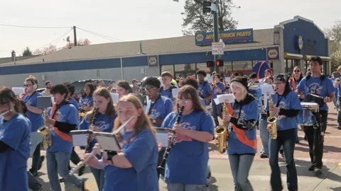 High school marching band students playing flutes and clarinets du sammer egg 40 Stock Footage 339986557