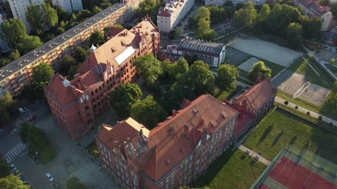 High School no VII, Wrocław, Poland, 4k clip Stock Footage 210813751