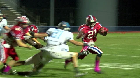 High School Running Back Scores a TD in Wildcat Formation Stock Footage 51700057