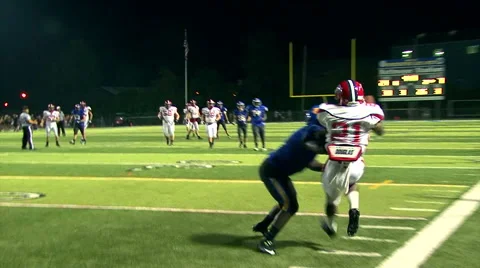 High School Running Back's Incredible Sideline Catch Stock Footage