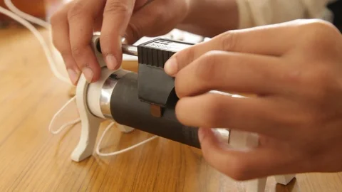 High School science (electronics) experiments with a rheostat Stock-Footage 114479758