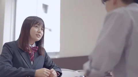 High School Student Interview Scene Stock Footage 332750071