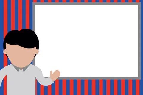 High School Student making presentation. Young man pointing whiteboard. Casual Stock Illustration