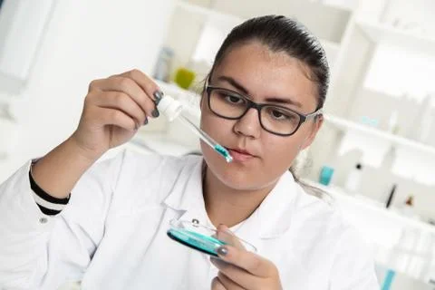 High School student. Student working at laboratory class Stock Photos