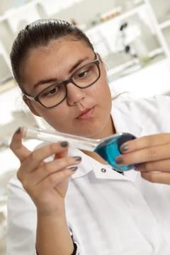 High School student. Student working at laboratory class Stock Photos