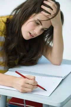High school student studying Stock Photos