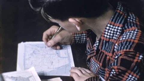 High School Student Taking Test Doing Homework 1960s Vintage Film Home Movie Stock Footage