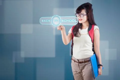 High school student using modern technology  Stock Illustration