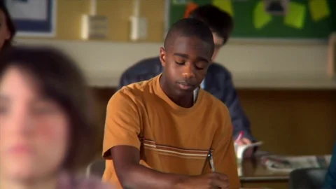 High School Students in Class Stock Footage 84357707