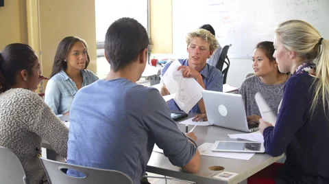 High School Students Collaborating On Project In Classroom Stock Footage 40447817