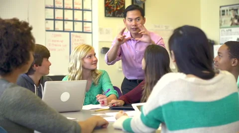 High School Students Collaborating On Project In Classroom Stock Footage 40447859
