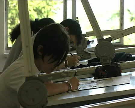 High school students drawing pan Video stock 21318828