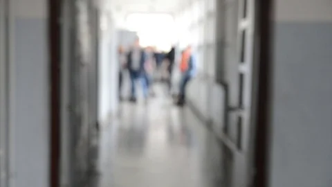 High school students entering a classroom. school corridor Video stock 98568560