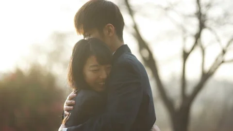 High school students hugging Stock Footage 162284086