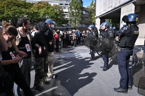 High school students protest in Saint Denis near Paris, France - 01 Oct 2026 Stock Photos