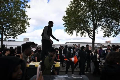 High school students protest in Saint Denis near Paris, France - 01 Oct 2026 Stock Photos
