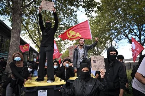 High school students protest in Saint Denis near Paris, France - 01 Oct 2026 Stock Photos