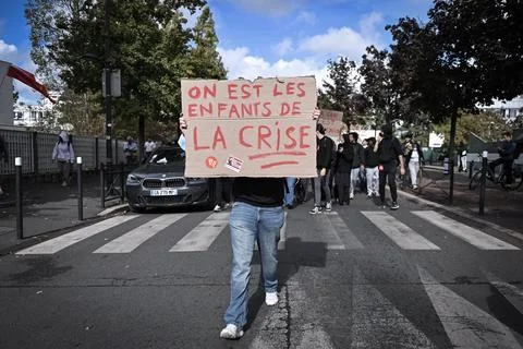 High school students protest in Saint Denis near Paris, France - 01 Oct 2026 Stock Photos