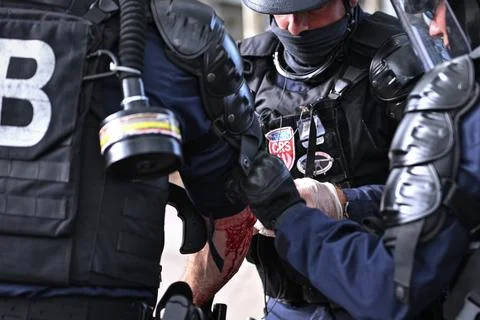 High school students protest in Saint Denis near Paris, France - 01 Oct 2026 Stock Photos
