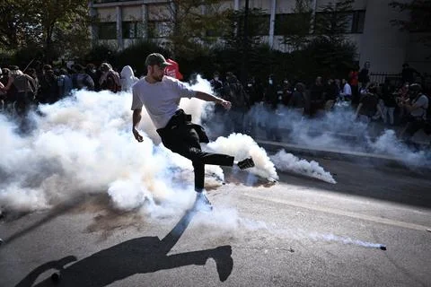 High school students protest in Saint Denis near Paris, France - 01 Oct 2026 Stock Photos