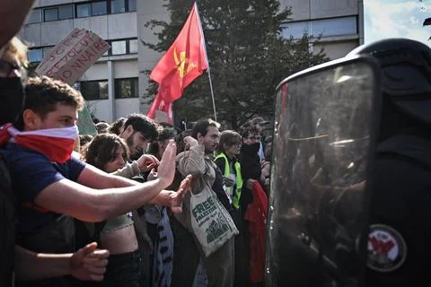 High school students protest in Saint Denis near Paris, France - 01 Oct 2026 Stock Photos