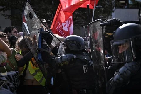 High school students protest in Saint Denis near Paris, France - 01 Oct 2026 Stock Photos