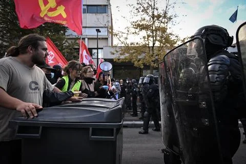 High school students protest in Saint Denis near Paris, France - 01 Oct 2026 Stock Photos