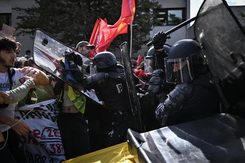 High school students protest in Saint-Denis near Paris, France - 01 Oct 2026 Stock Photos