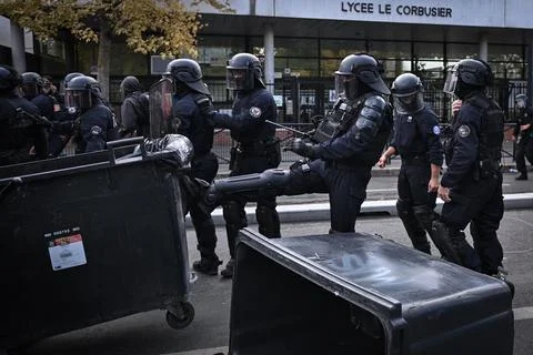 High school students protest in Saint Denis near Paris, France - 01 Oct 2026 Stock Photos