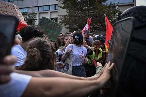 High school students protest in Saint-Denis near Paris, France - 01 Oct 2026 Stock Photos