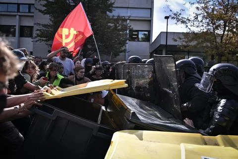 High school students protest in Saint Denis near Paris, France - 01 Oct 2026 Stock Photos