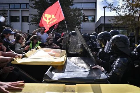 High school students protest in Saint Denis near Paris, France - 01 Oct 2026 Stock Photos