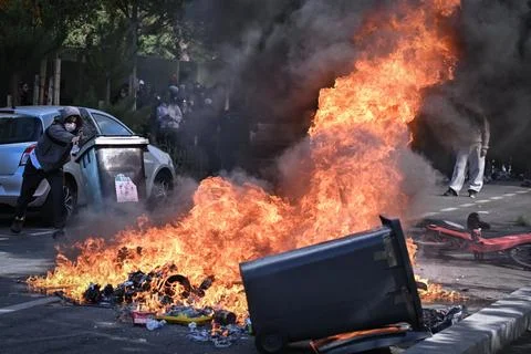 High school students protest in Saint Denis near Paris, France - 01 Oct 2026 Stock Photos