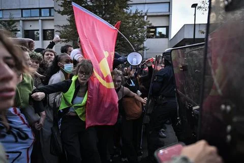 High school students protest in Saint Denis near Paris, France - 01 Oct 2026 Stock Photos
