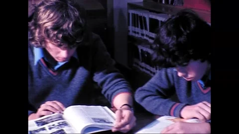 High School Students Study in Australian Library, 1977 Stock Footage 339653630