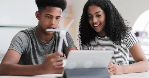 High school students studying renewable energy Stock Footage 116657540