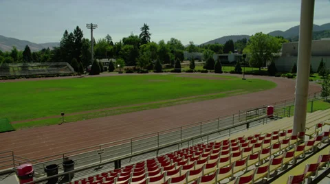 High School Track, Camera Pan Stock Footage 35283216