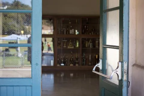 High School Trophy Case Stock Photos