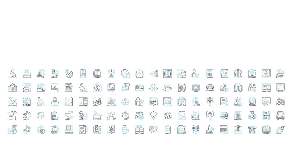 High school vector line icons set. High school, Education, Adolescence, Pupils イラスト素材