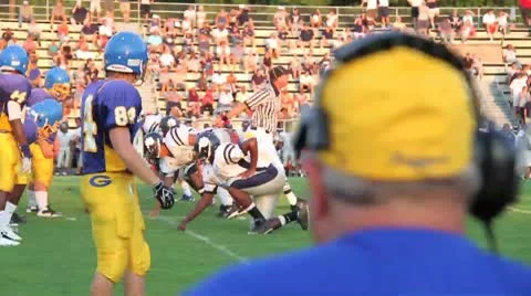 High School Wide Receiver and Coach Stock Footage